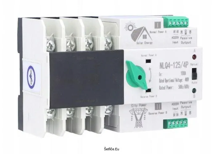 Automatický přepínač sítí - napájení 4P 400V 40A - NLQ4-125/4P pro FVE