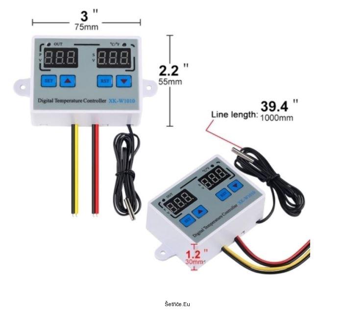 Digitální termostat XK-W1010, -50 až +120°C, napájení 230V