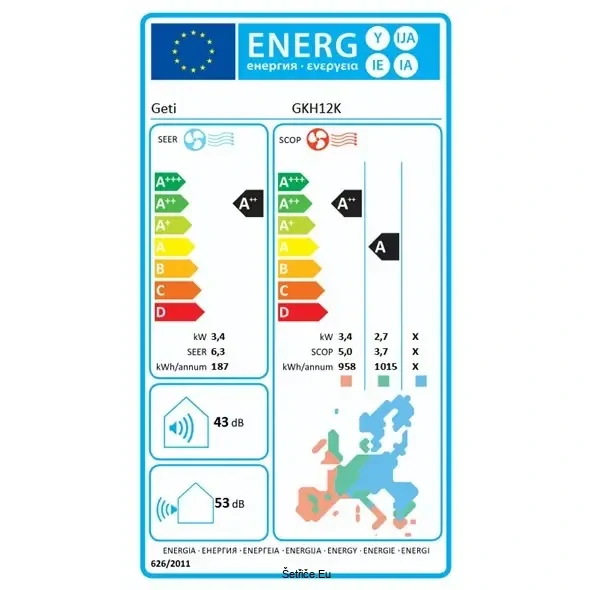 Klimatizace GETI GKH12K hybridní 3,5kW