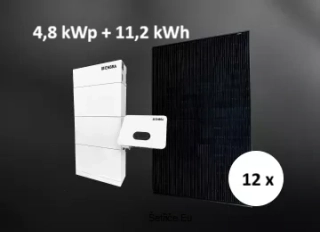 Fotovoltaická sestava – střídač 10 kW, baterie 11,2 kWh, panely 4,8 kWp 
